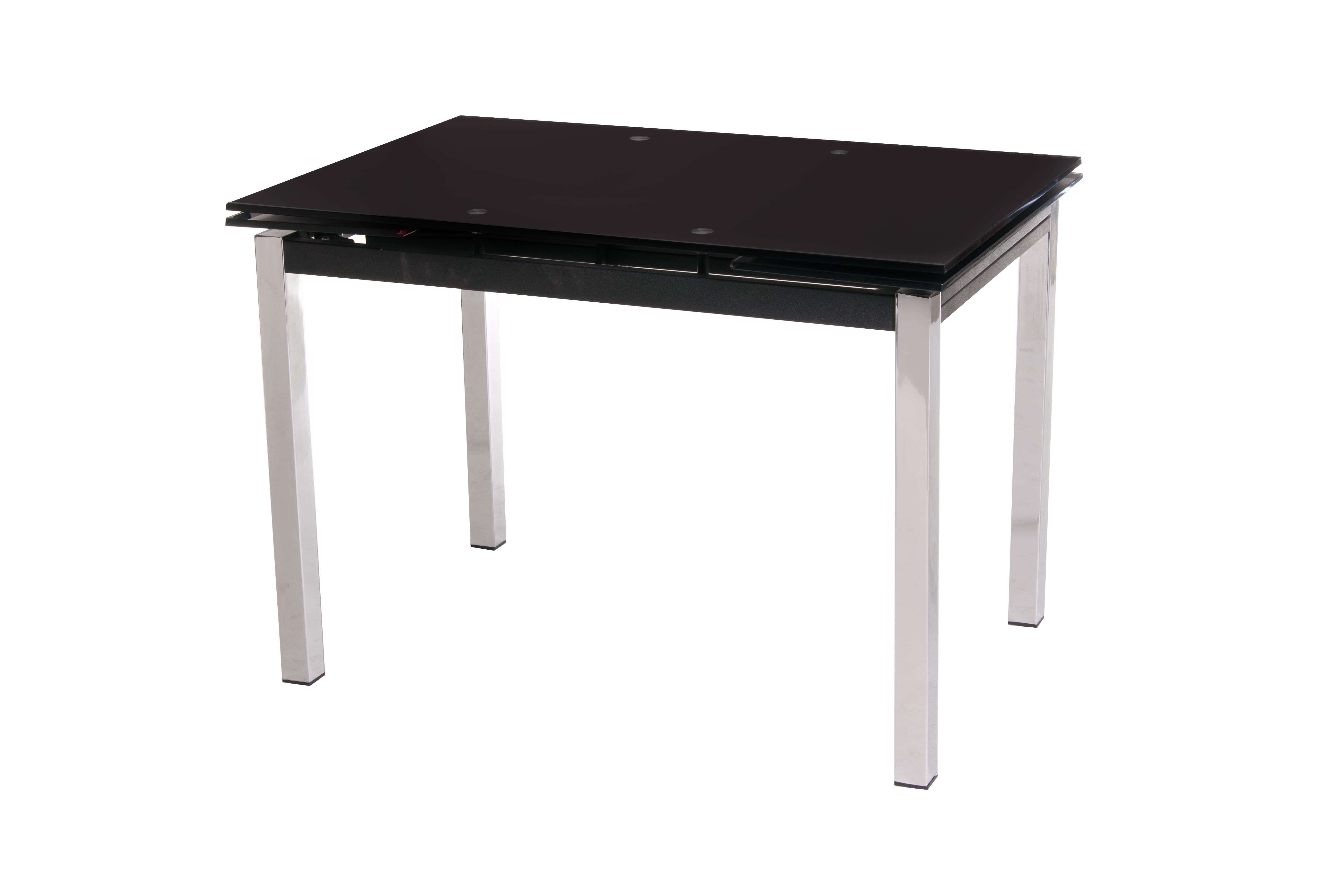 Стол обеденный прямоугольный Vetro Mebel T-231 74х110 см раскладной глянец Черный (7189)