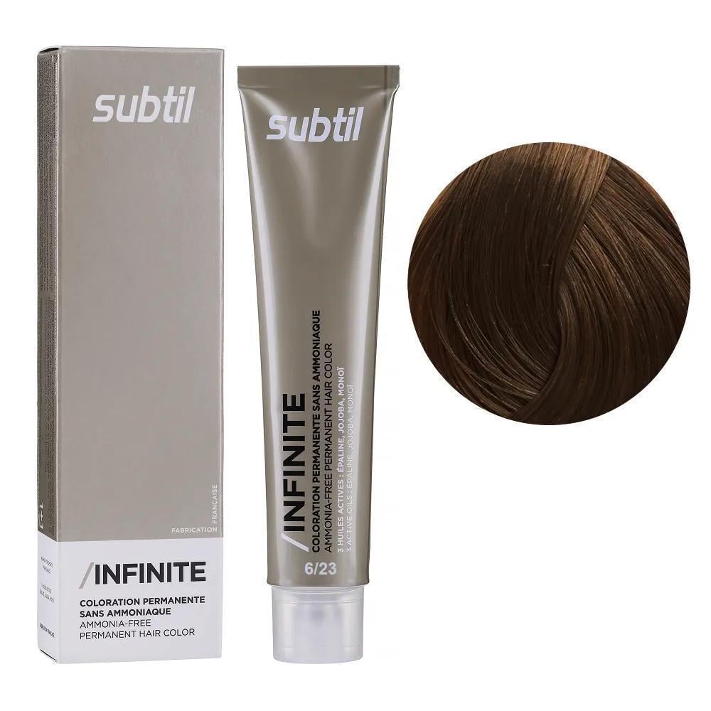 Крем-краска безаммиачная для волос Subtil Infinite Permanent Hair Color 6.23 Темный перламутровый блондин золотистый 60 мл