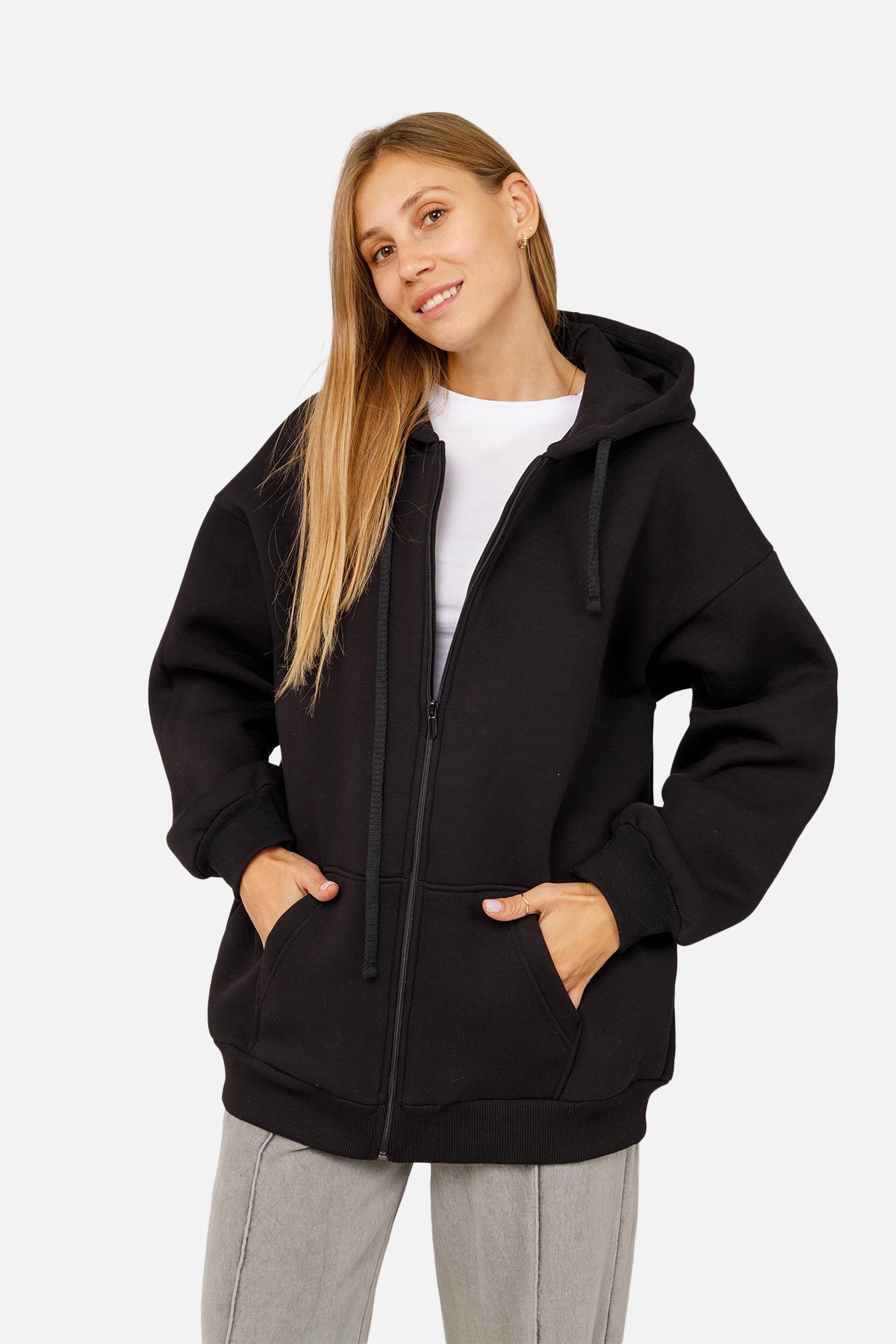 Толстовка жіноча на блискавці ЦБ-00254556 р. 42 Чорний (SKT001004594) Толстовка жіноча на блискавці ЦБ-00254556 р. 42 Чорний (SKT001004594)