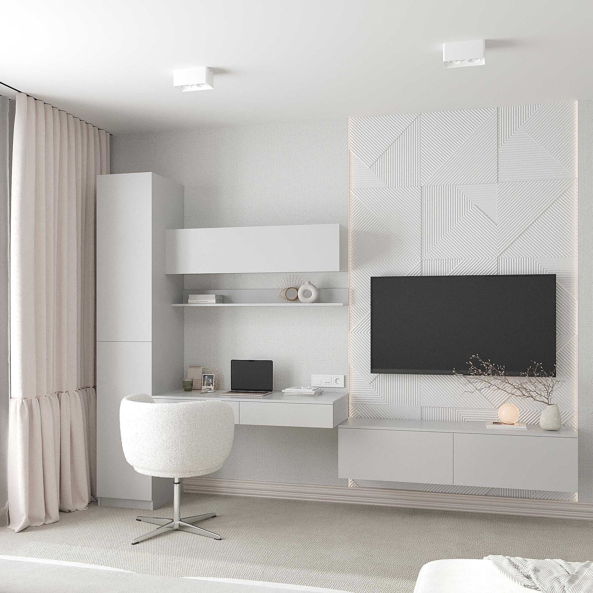 Комплект мебели Эйр пенал/стол подвесной/полка/тумба Серый (28523415)