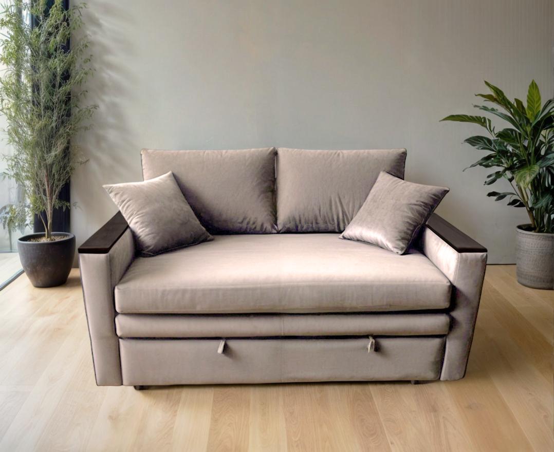 Диван мягкий Tobi Sho Kubus-140 прямой раскладной велюр 1800х800х1000 мм Бежевый - фото 2 Диван мягкий Tobi Sho Kubus-140 прямой раскладной велюр 1800х800х1000 мм Бежевый - фото 2