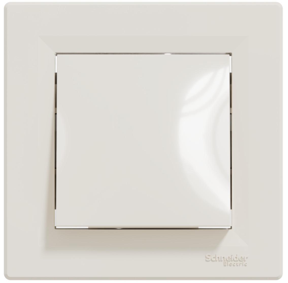 Выключатель одноклавишный Schneider Electric Asfora с рамкой Кремовый (27548945)