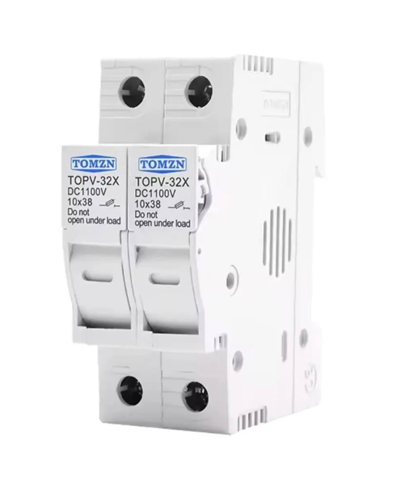 Держатель предохранителей TOMZN TOPV-32 для солнечных панелей PV систем 10х38 мм 1100V DC 2P