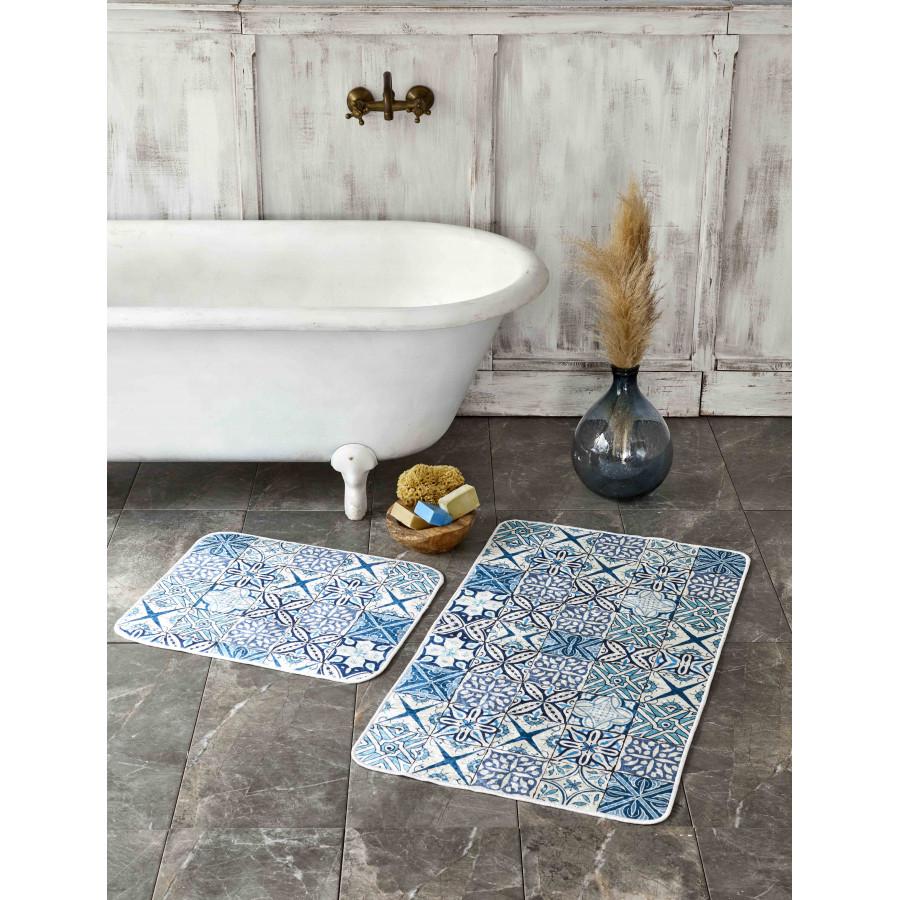 Набор ковриков Karaca Home Blue patch 60х100+50х60 Голубой (svt-2000022268370) Набор ковриков Karaca Home Blue patch 60х100+50х60 Голубой (svt-2000022268370)