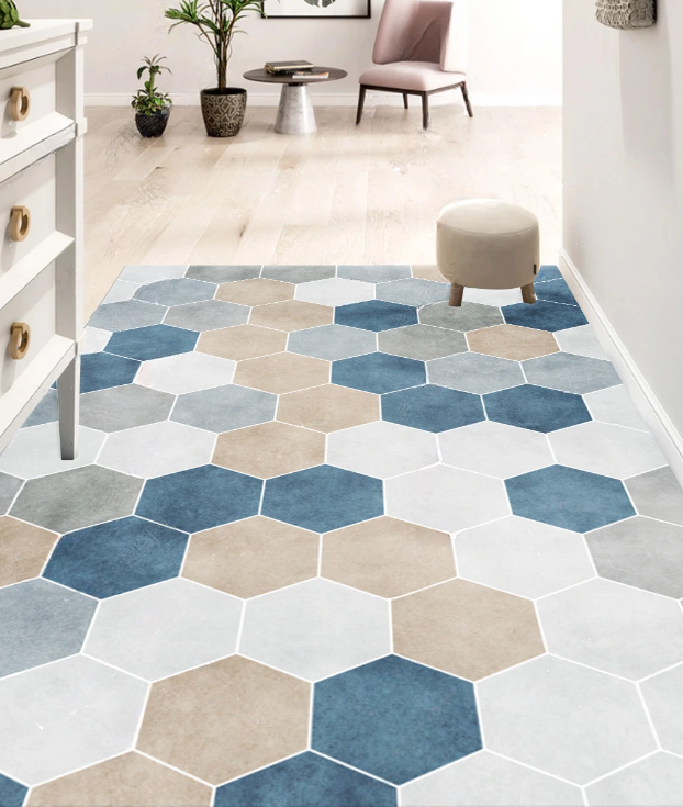 Грязезащитный коврик придверный Яркие соты 100х120 см (KRS040)