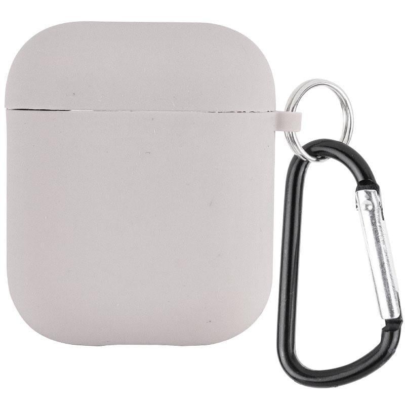 Футляр силіконовий Epik для навушників Airpods 1/2 з мікрофіброю Сірий/Stone (00000039442_34)