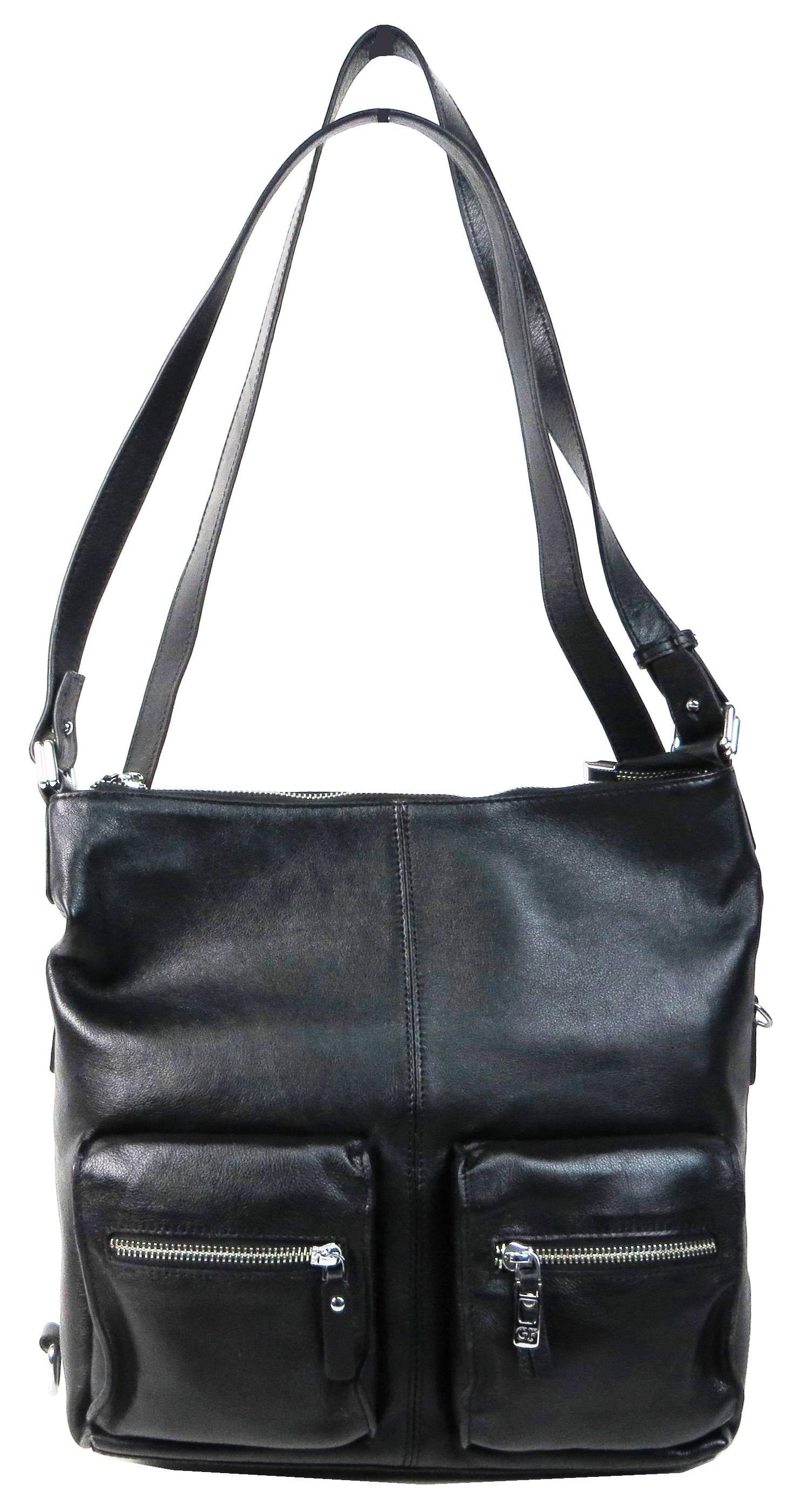 Сумка-рюкзак трансформер Giorgio Ferretti кожаная Черный (0329Q11 black)