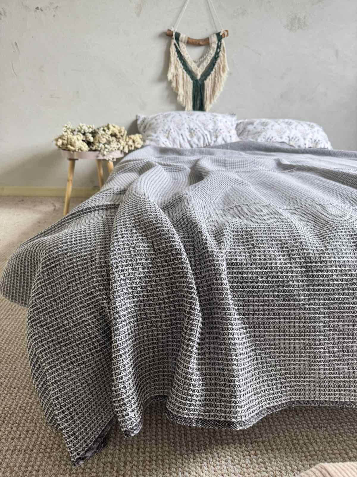 Простирадло вафельне ZEINTEX бавовняне 200х220 см Коричневий (26417524) - фото 9