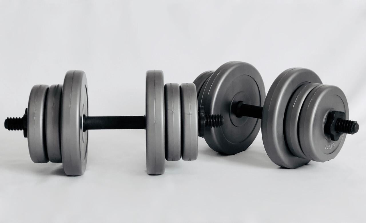 Гантелі WCG у пластику 2х10 кг Сірий (913629710831) - фото 1