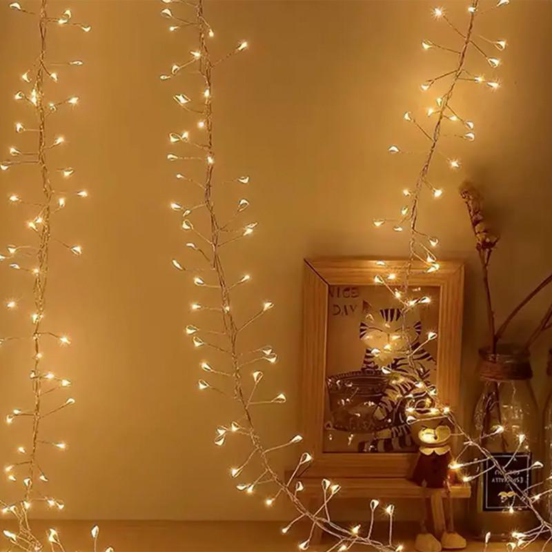 Гирлянда светодиодная Lesko702623591322 USB с пультом 12 м 400LED Теплый белый (31160280)
