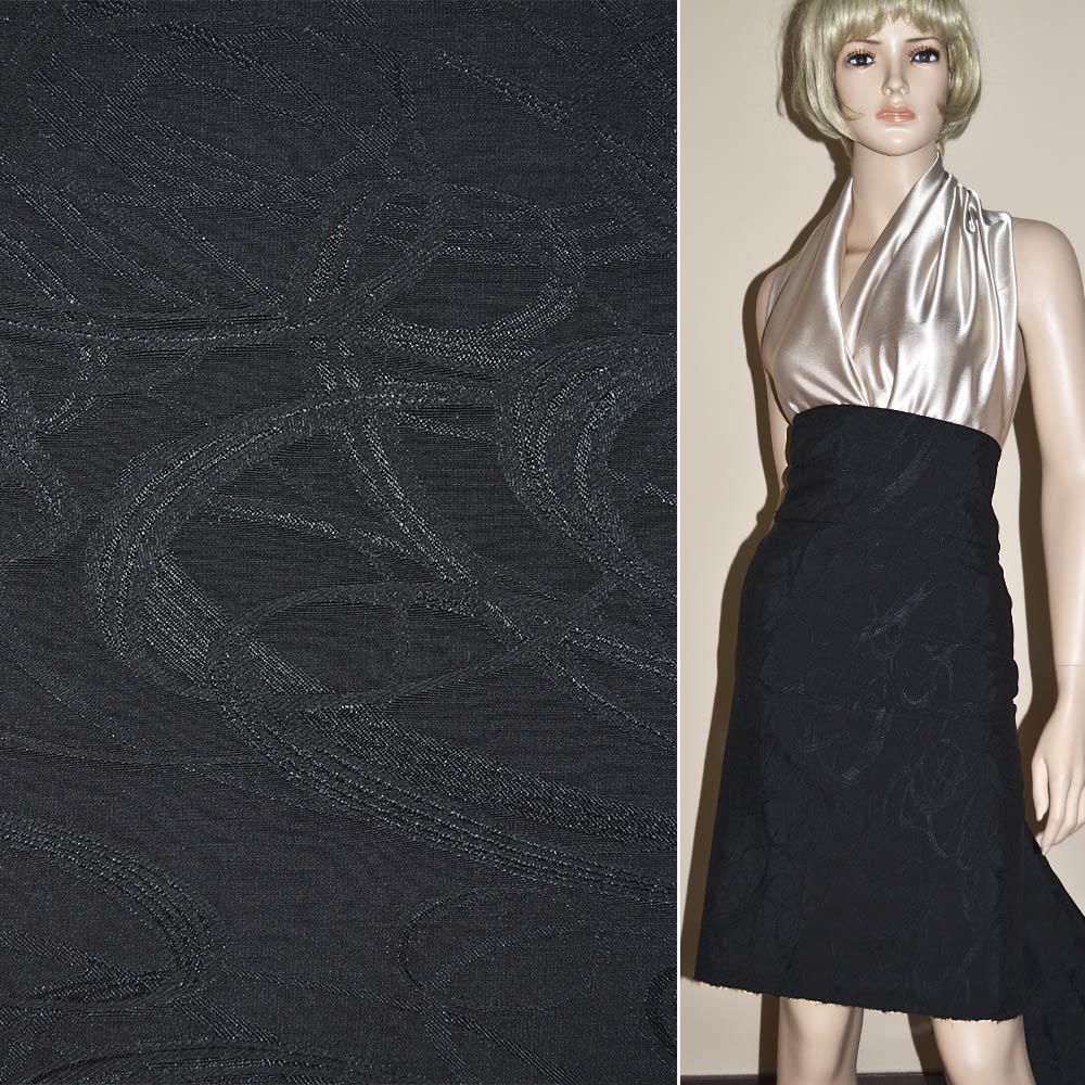 Ткань жаккард ширина 150 см Черный (11827.002) - фото 2