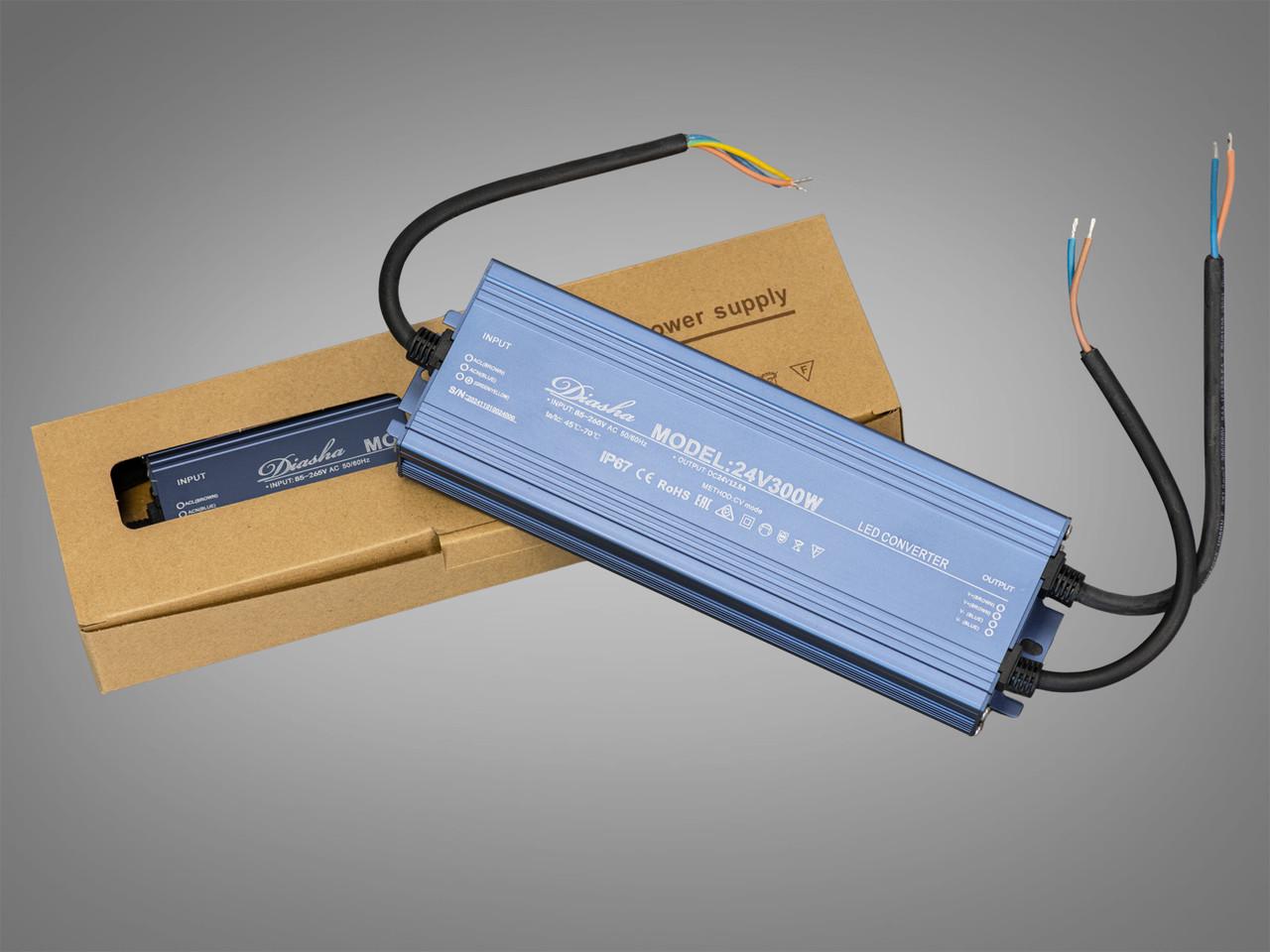 Блок живлення 24 В для підключення LED стрічки 300 Вт 12,5А (NP-24V-300W-IP67)