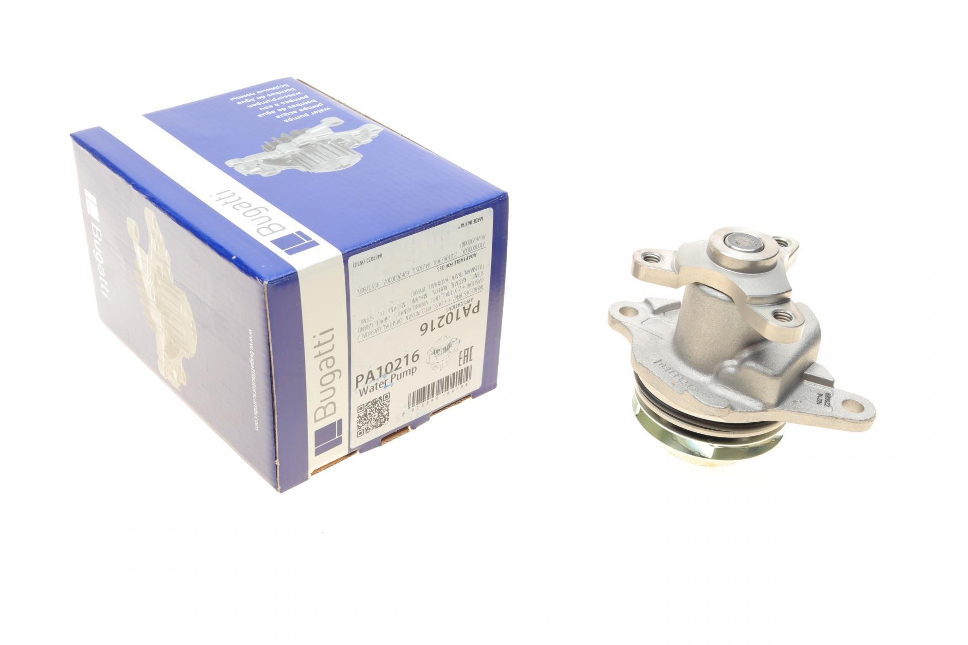 Помпа води Bugatti Renault Trafic/Scenic/Megane/Opel Vivaro/Nissan Qashqai/X-Trail 1.6dCi 14- PA10216 (25589431)
