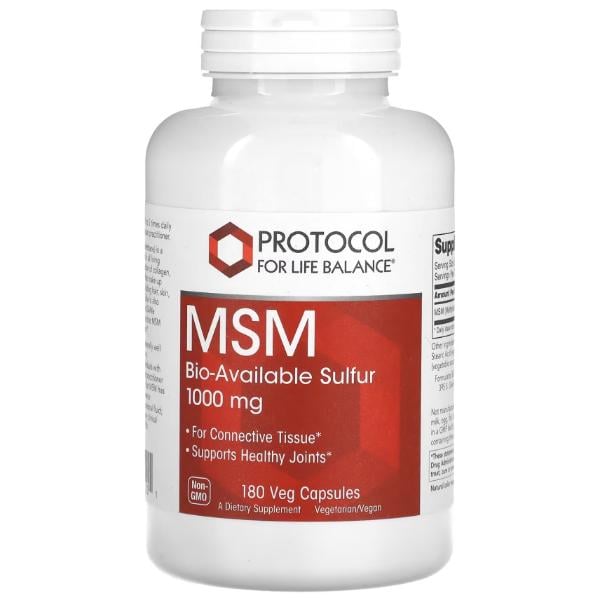 Натуральная добавка для суставов и связок Protocol for Life Balance MSM 1000 мг 180 вег. капс. (23712982) Натуральная добавка для суставов и связок Protocol for Life Balance MSM 1000 мг 180 вег. капс. (23712982)