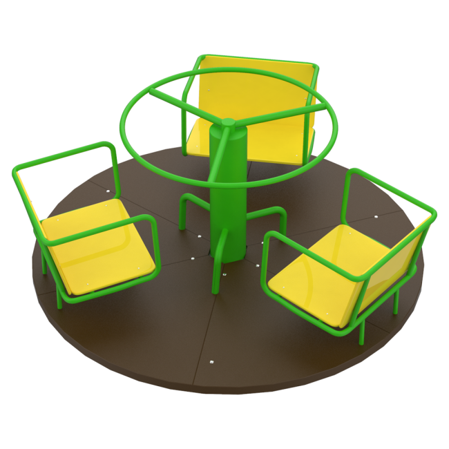 Карусель для детской площадки Kidigo со штурвалом Покрути 160х160х68 см Разноцветный (1419112828)