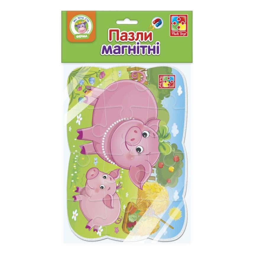 Пазли на магніті Vladi Toys А5 Свинка та порося (VT3205-77)