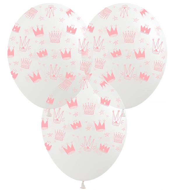 Воздушные шарики 8 шт. 30 см Pink crowns