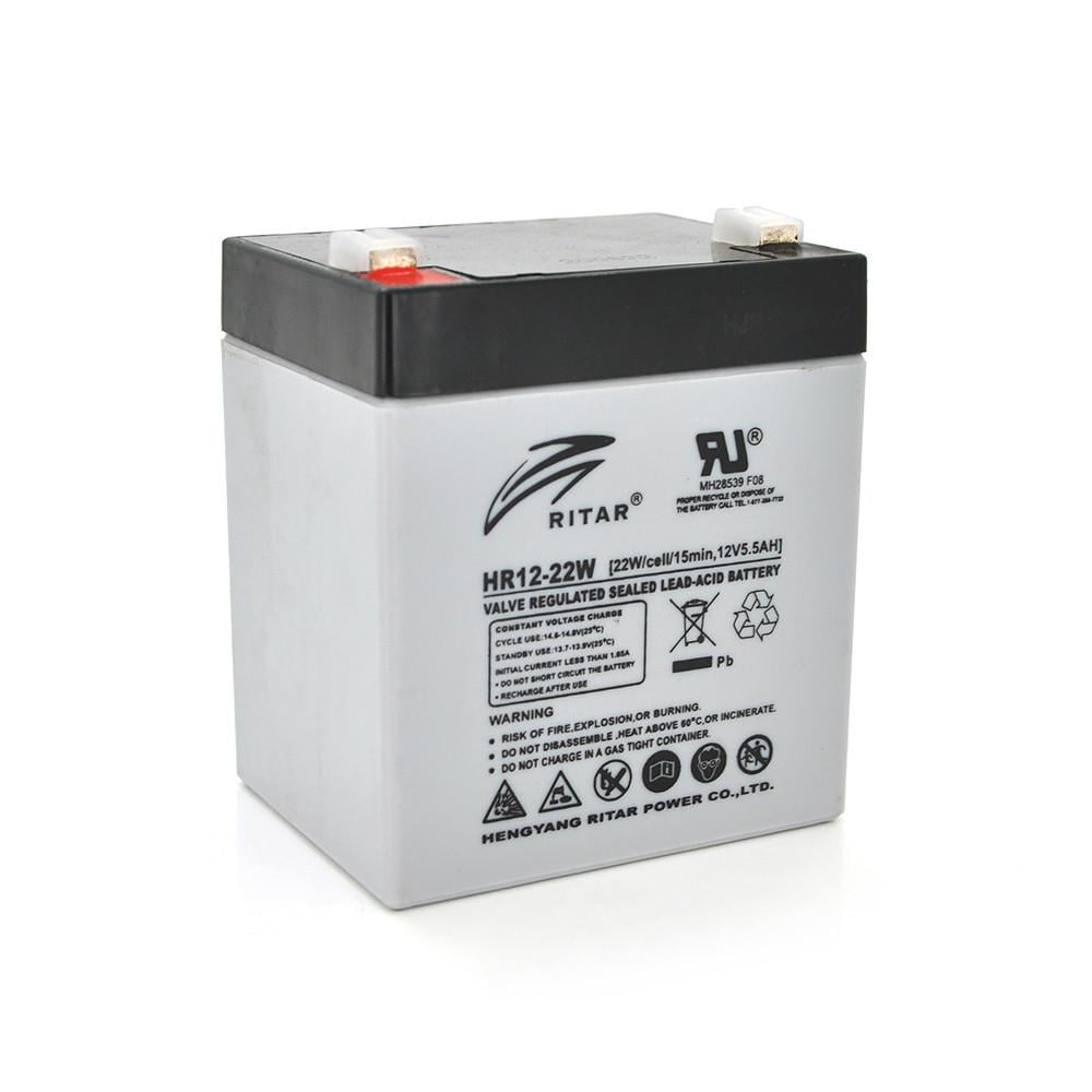 Батарея акумуляторна AGM RITAR HR1222W Gray Case 12V 5.5Ah