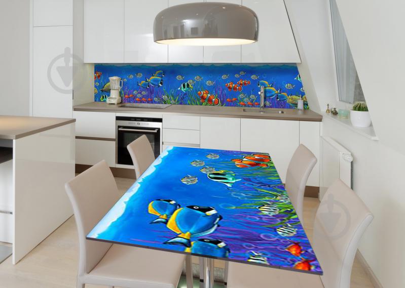 Наклейка 3Д виниловая на стол Zatarga «В гостях у Немо» 650х1200 мм для домов, квартир, столов, кофейн, кафе