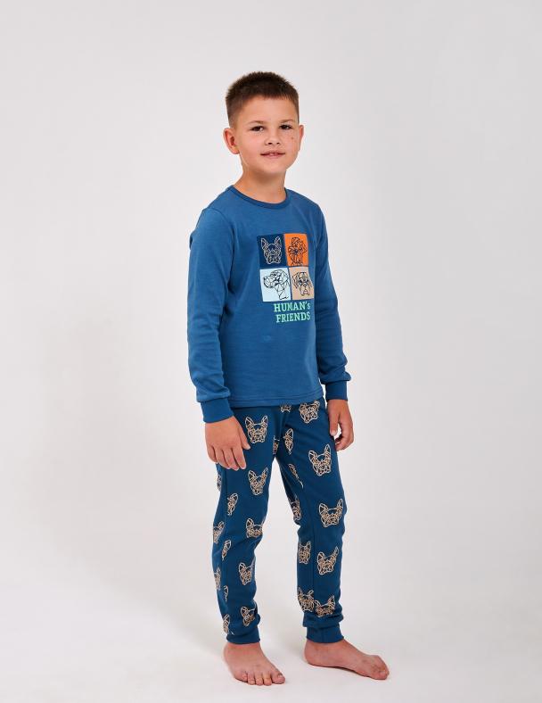 Пижама для мальчика SMIL Интерлок 104 см Серо-синий (104863-1)