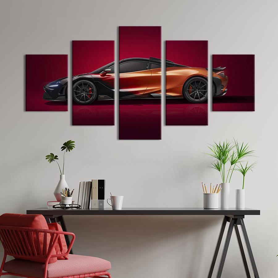 Картина на холсте Фантастический суперкар McLaren 765LT Strata 162x80 см (1377-52)