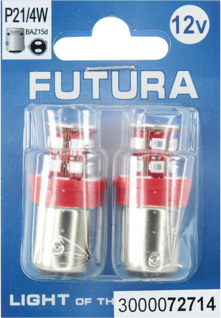 Лампочка FUTURA Груша LED SMD 12V 24 диоды P21/4W BAZ15d 2 шт. Красный (72714)