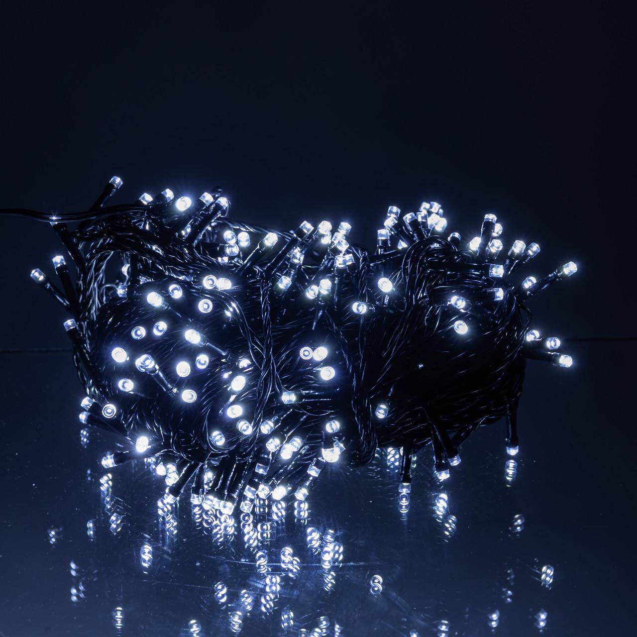 Гирлянда Нить уличная 30 м 300 LED черный провод Белый (CF300L30MBW)