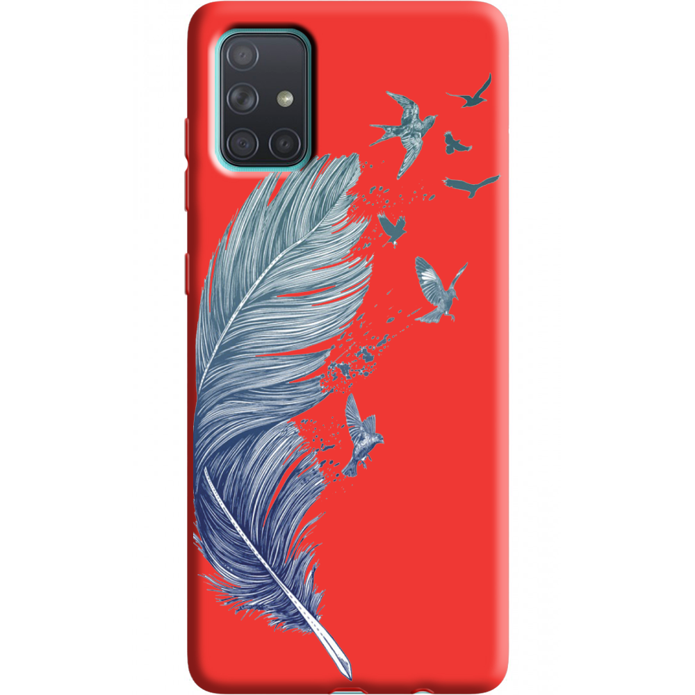 Чехол BoxFace Samsung A715 Galaxy A71 Feather Красный силикон (38850-cc38-38949)