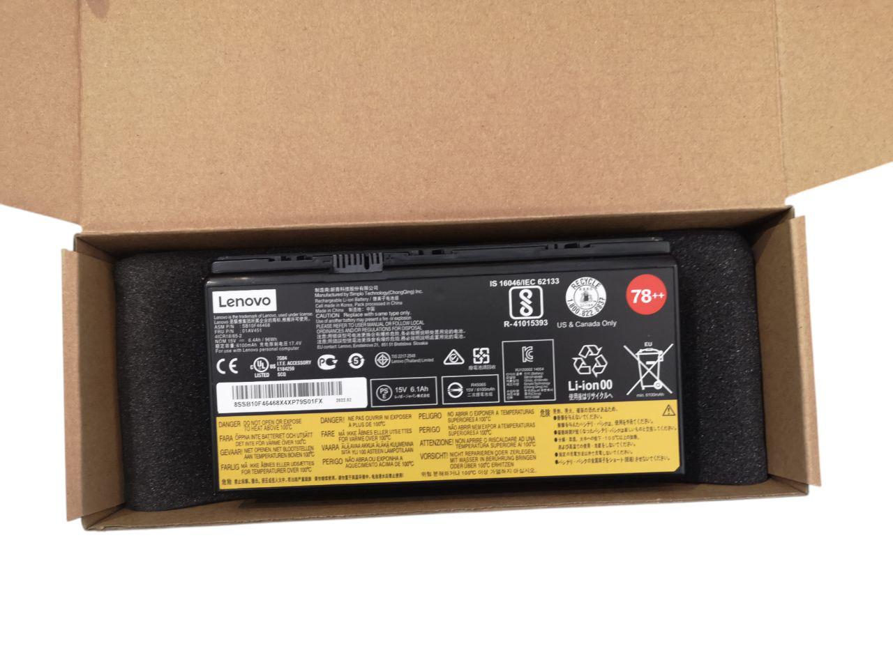 Аккумулятор для Lenovo ThinkPad P70/P71/P72/SB10F46468/00HW030/01AV451 6200 mAh 96Wh 78++ (22993677)