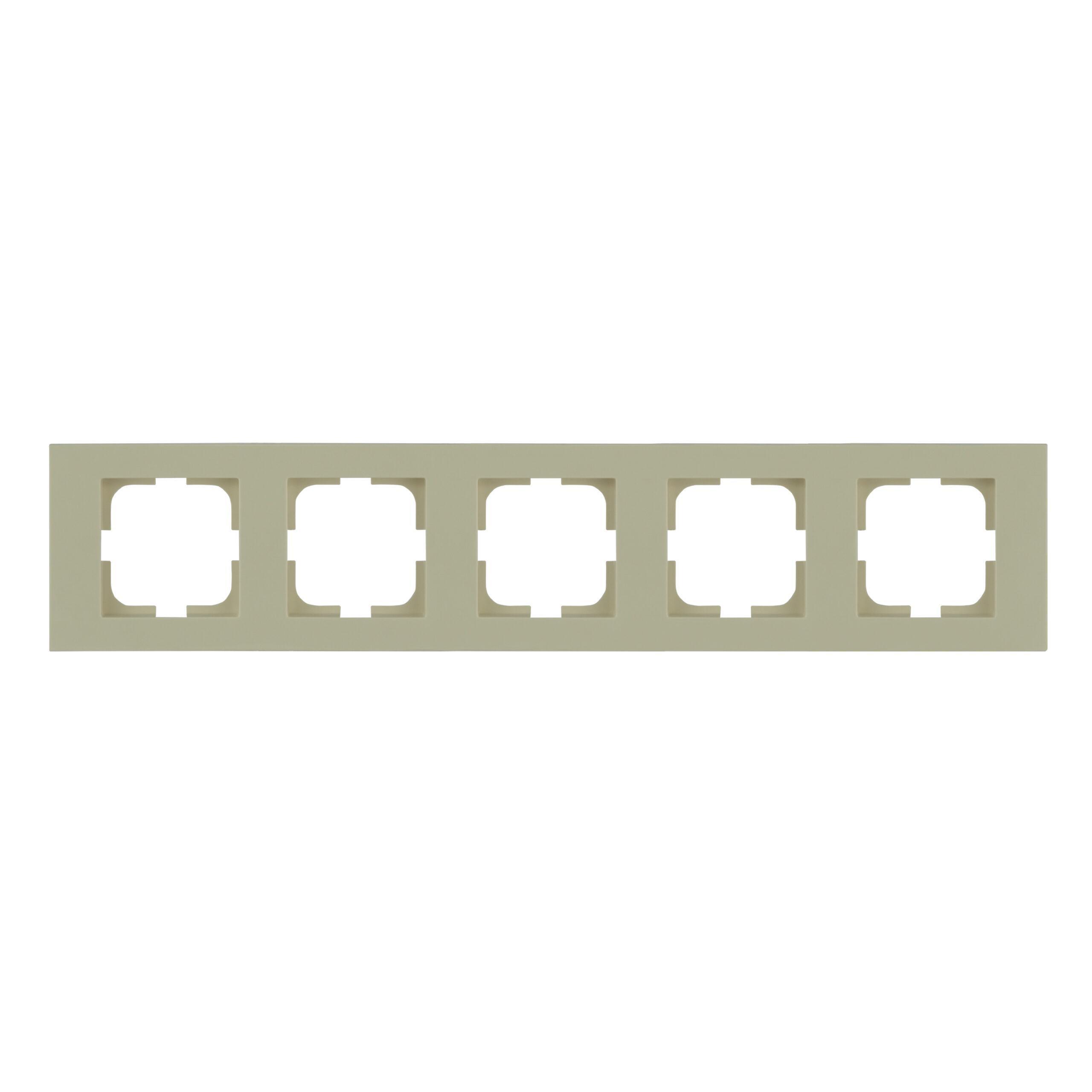 Рамка пятиместная горизонтальная Ovivo Grano Кремовый (00000043211)