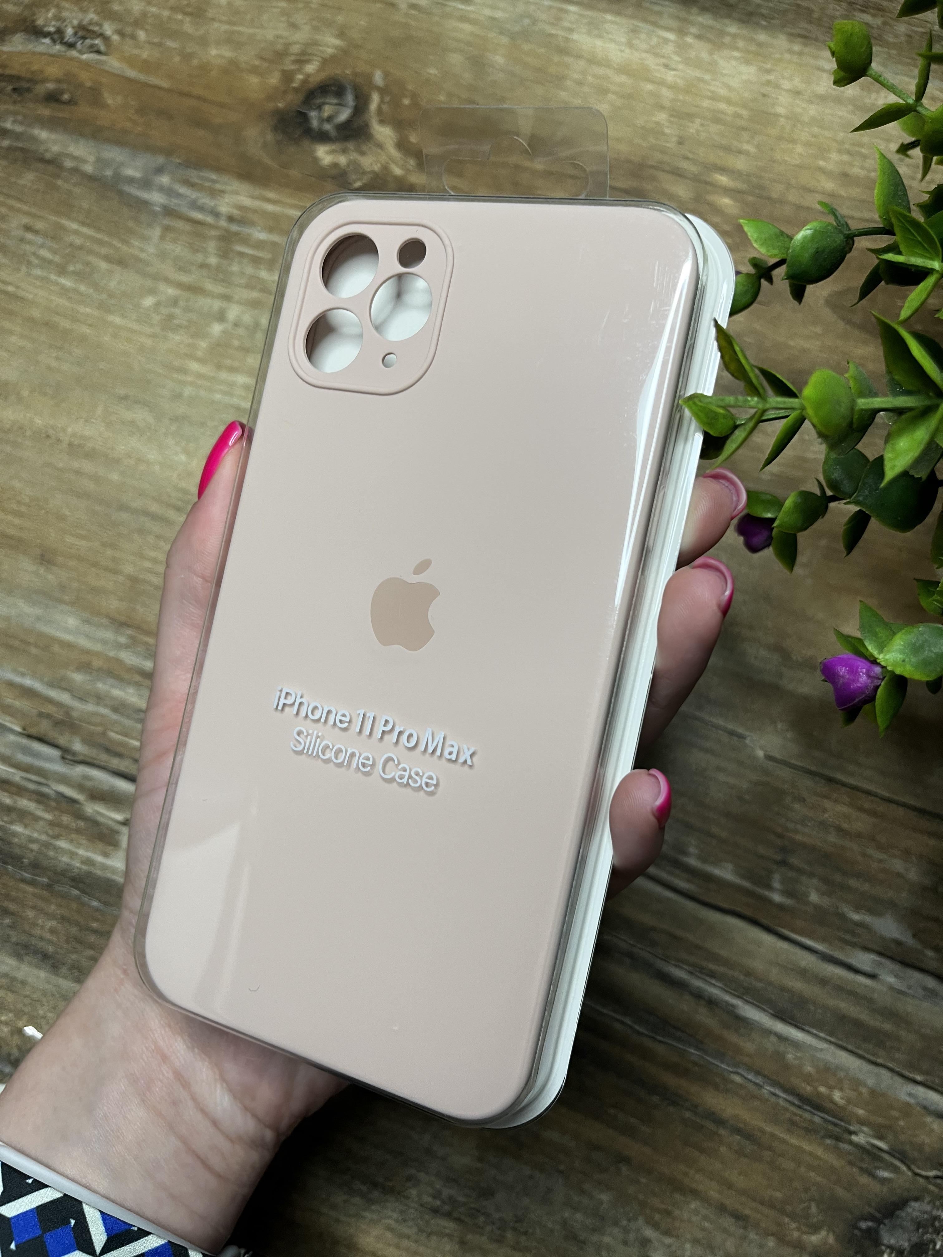 Чехол накладка на iPhone (Айфон) 11 pro max квадратные борта silicone case full camera Apple