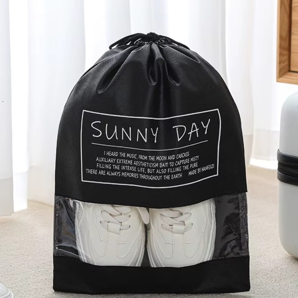 Сумка для обуви на затяжках L 44х30 см Черный (Y-222_L_black) Сумка для обуви на затяжках L 44х30 см Черный (Y-222_L_black)