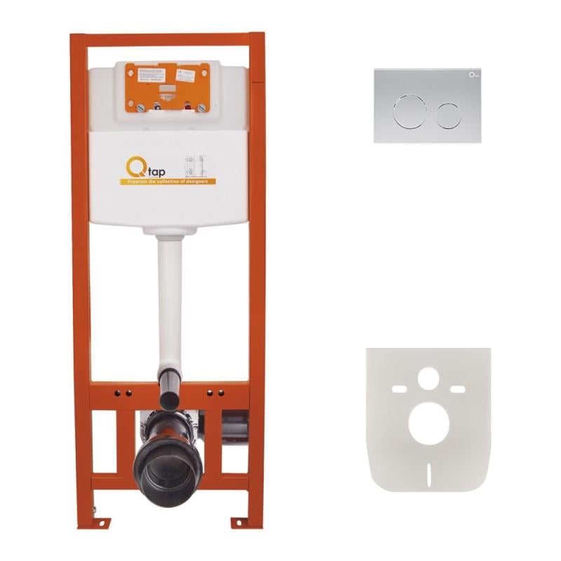 Набор инсталляций Qtap Nest ST 4в1 с круглой панелью смыва (QT0133M425M11111SAT)