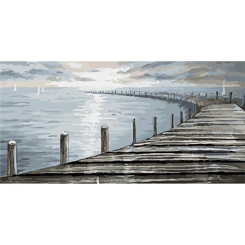 Картина по номерам Strateg Премиум Дорожка в море 50х25 см (WW050)