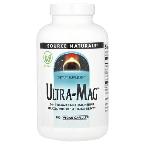Магний Source Naturals Ultra-Mag 180 Capsules (SNS-02952)