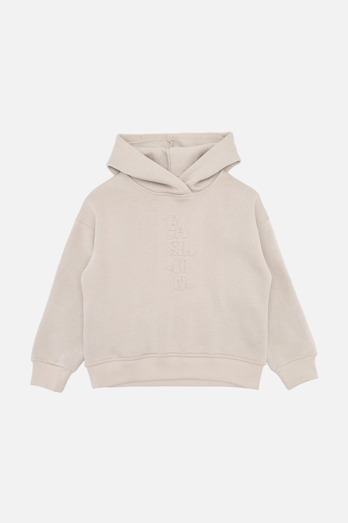 Худи для девочки ЦБ-00259315 140 см Бежевый (28576645)