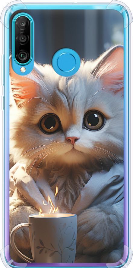 Чехол на Huawei P30 Lite White cat (5646sp-1651-42517)