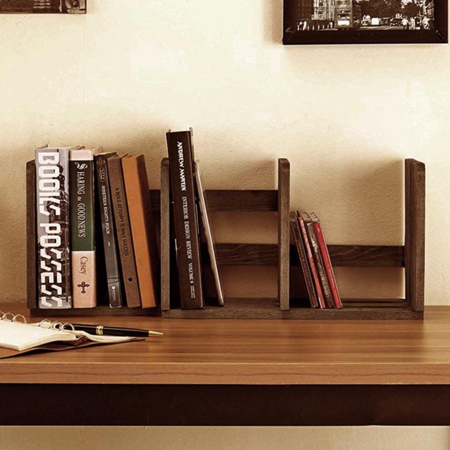 Полка книжная настольная из дерева Девин Сепия (КПА-014108)