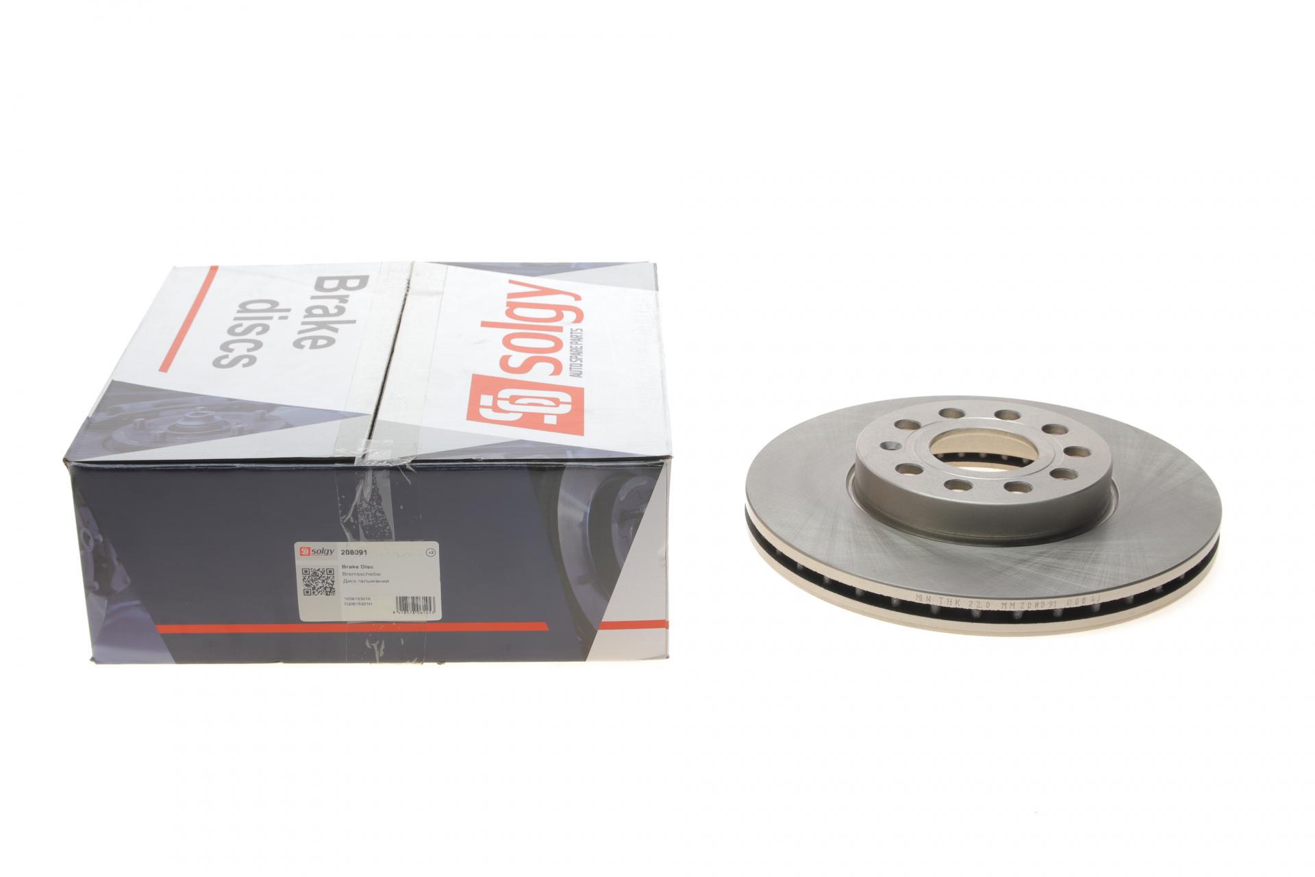 Диск тормозной передний SOLGY для VW Caddy III 04-288x25 мм (208091)