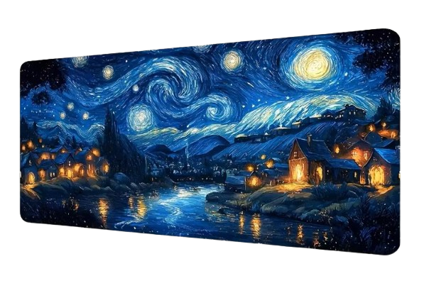 Коврик геймерский резиновый Van Gogh Starry Night XL 30x70 см (VG-SN-3070)