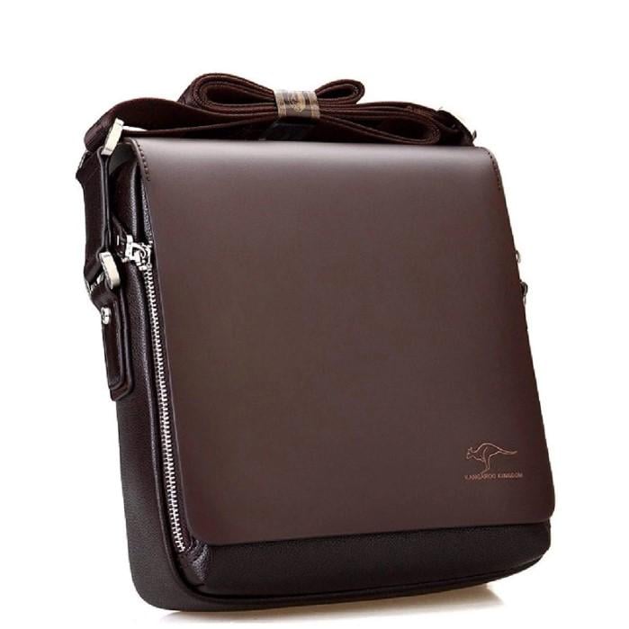 Мужская сумка Kangaroo Kingdom кожаная через плечо 25х23х9 см Коричневий Мужская сумка Kangaroo Kingdom кожаная через плечо 25х23х9 см Коричневий