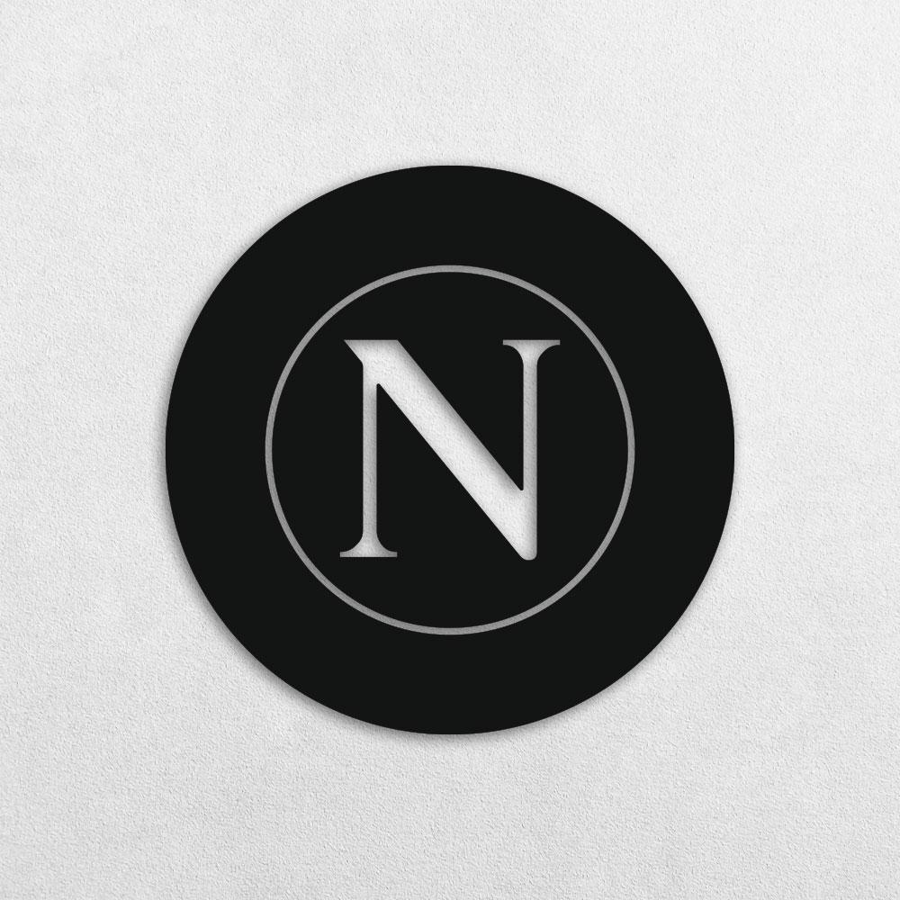 Настенное панно из дерева TWD FC Napoli 50х50 см Черный (WALL51021M)