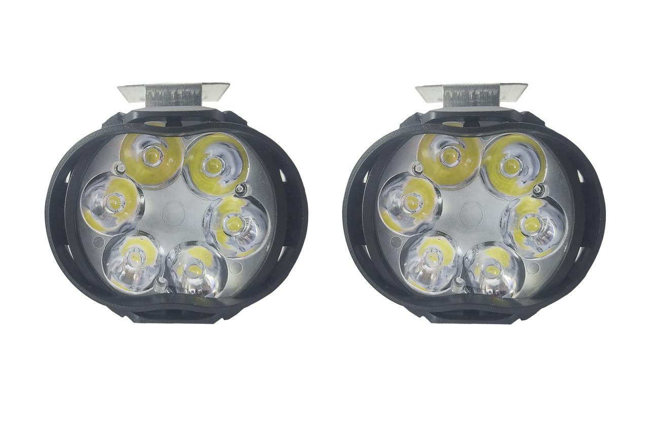 Комплект LED фар для мотоциклов на 6 диодов DC 9-85v 10w - фото 3