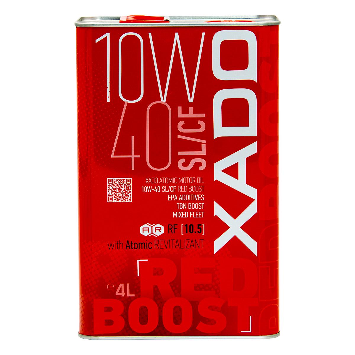 Моторна олива XADO Atomic Oil 10W-40 SL/CF Red boost напівсинтетична 4 л