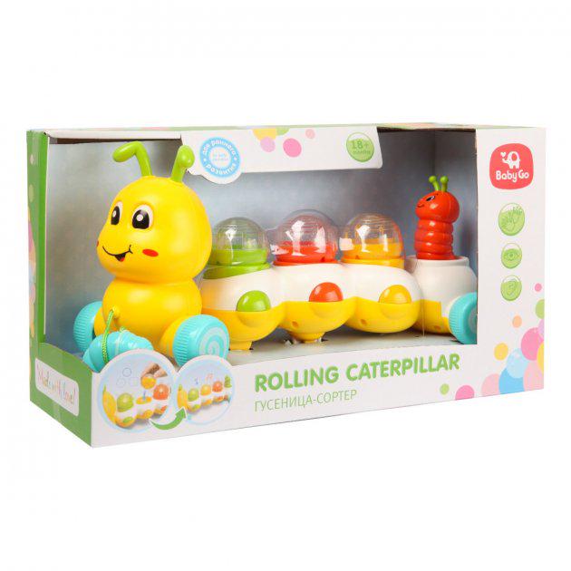 Каталка музыкальная Metr+ Гусеница на шнурке (QF366-042) Каталка музыкальная Metr+ Гусеница на шнурке (QF366-042)