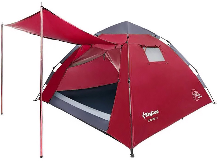 Двухслойная палатка KingCamp Monza 3 KT3094 Dark Red (abef1835)