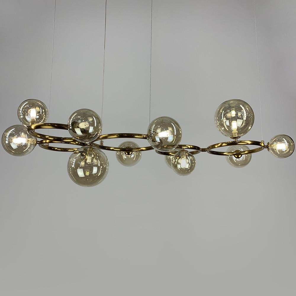 Люстра Gorizia на 12 бурштинових плафонах Латунь (sg 44/12 gd/am)