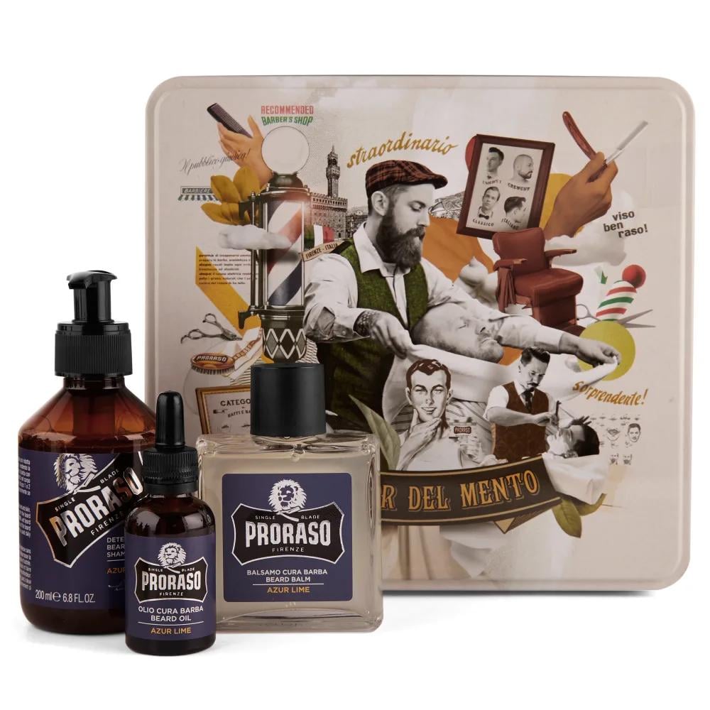 Подарочный набор для бороды Proraso Azur Lime Beard Kit (ПР109)