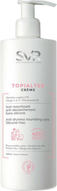 Крем для обличчя та тіла SVR Topialyse Crème Soin Nourrissant Anti-Dessèchement для сухої та чутливої шкіри 400 мл