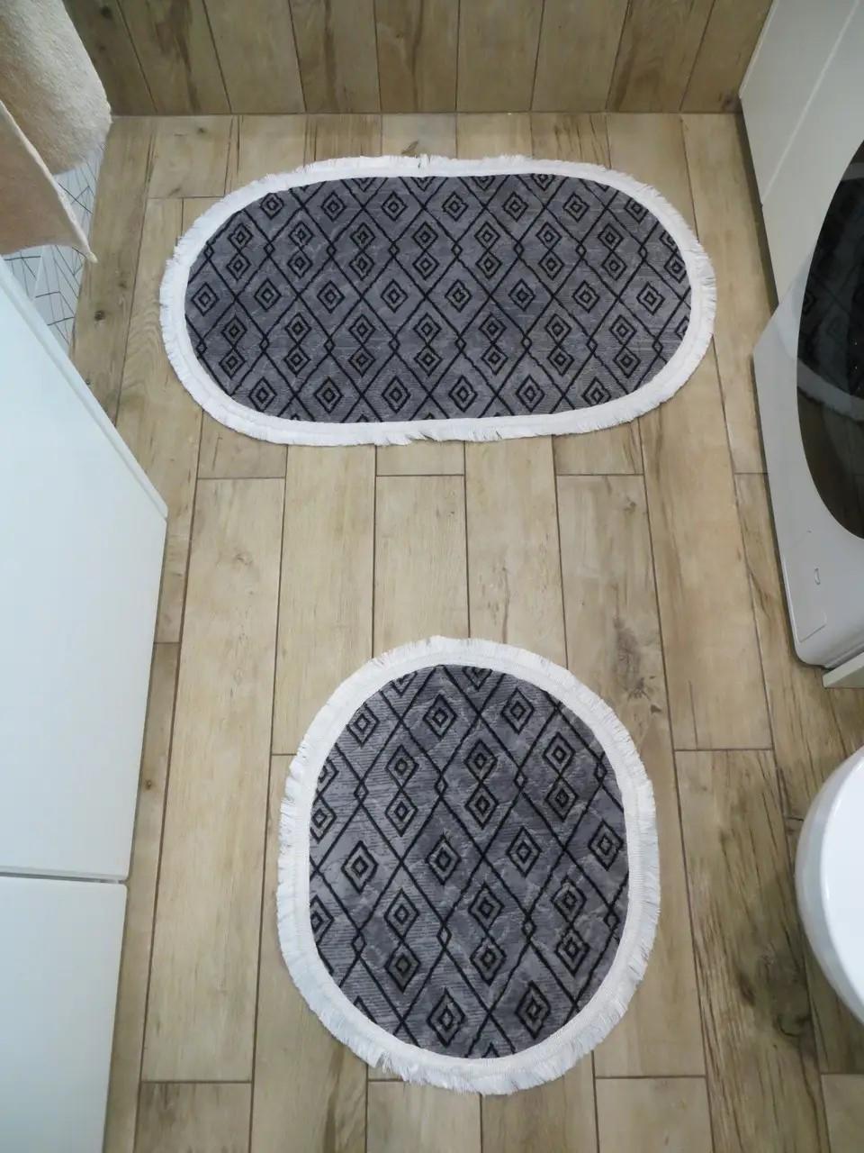 Набір килимків для ванної кімнати Carpet One 2 шт. (K101 grey) - фото 2